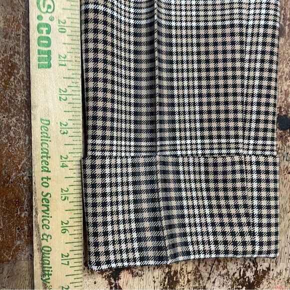 Akris Punto Tan & Black‎ Glen Check Plaid Cuffed Trouser Pants Size 8 - Picture 8 of 8